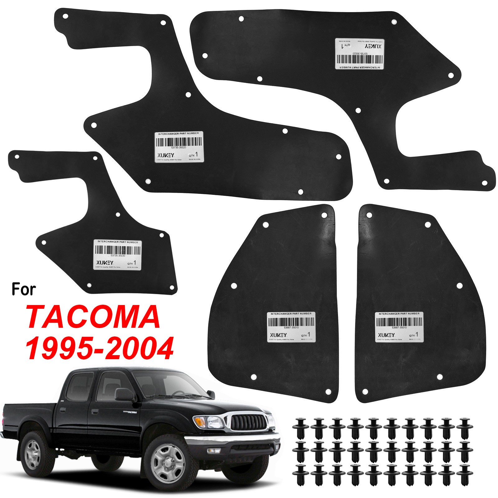 5pc Fender Seals Shield Splash Liner Apron Guard Clips for Toyota Tacoma 1995-04