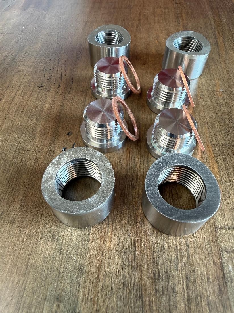 (4 Sets) 304 STAINLESS O2 OXYGEN SENSOR BUNG PLUG M18 X 1.5 THREADED... (4 Sets) 304 STAINLESS O2 OXYGEN SENSOR BUNG PLUG M18 X 1.5 THREADED...