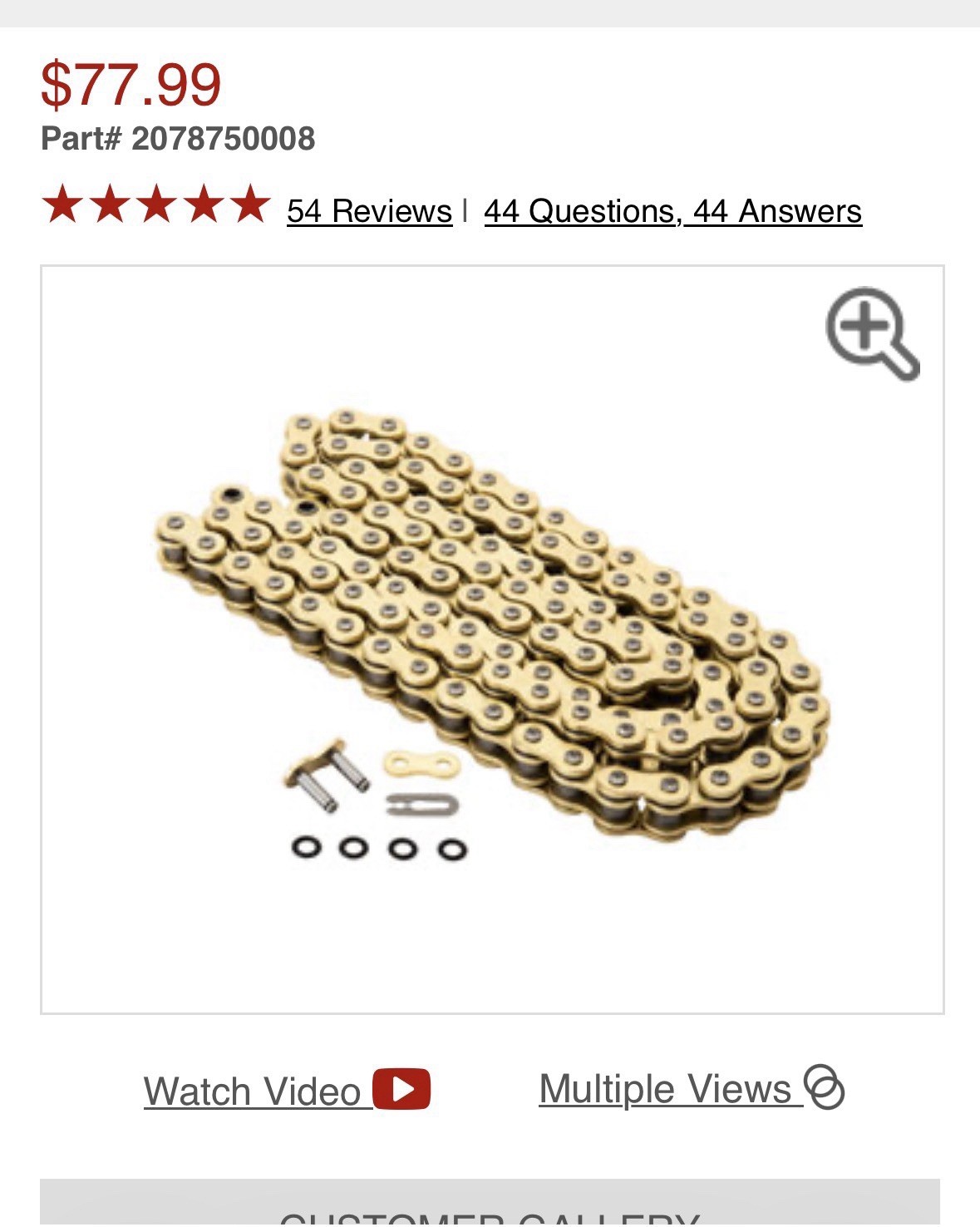 Tusk 520x114 Gold X-ring Chain