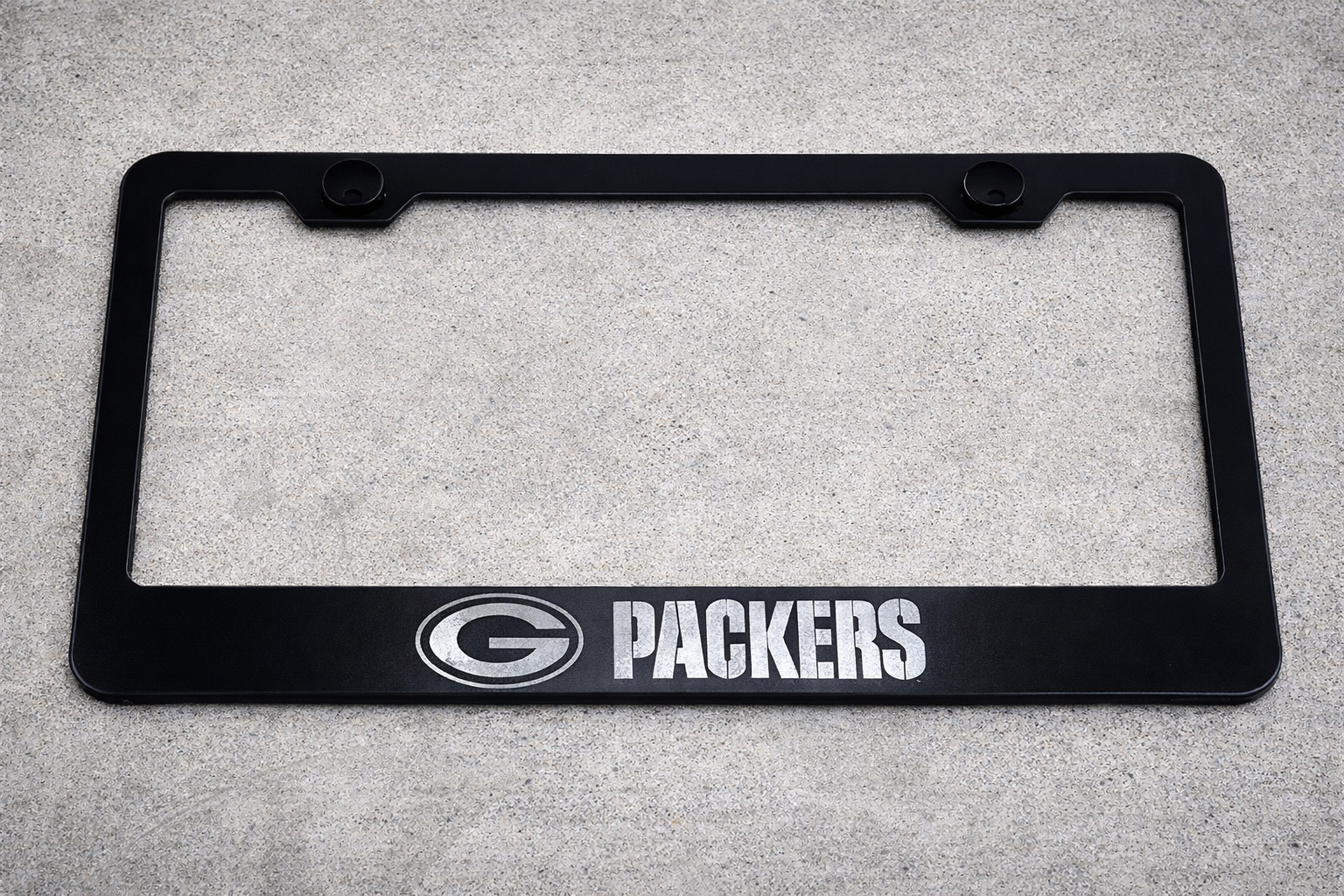 Green Bay Packers Laser Engraved Etched Stainless Finished License Plate Frame