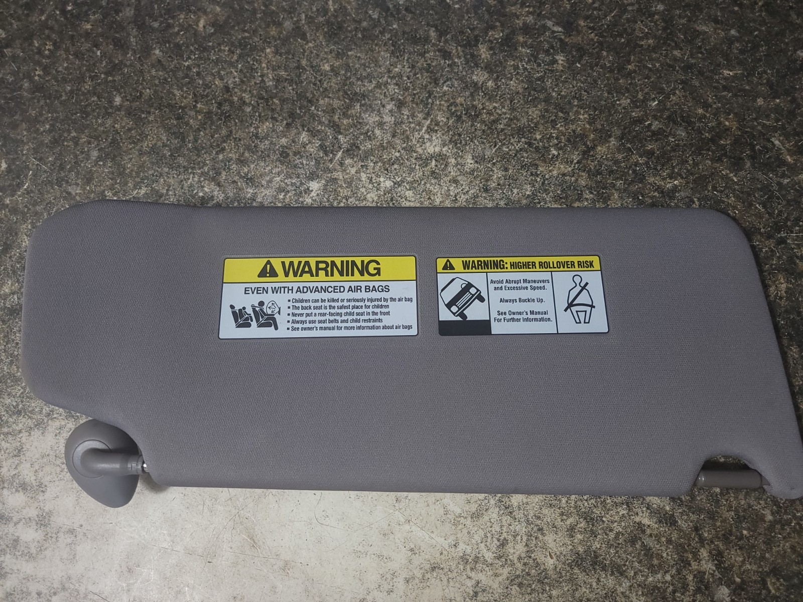09 - 15 Honda Pilot Left Driver Sun Visor Shade Illuminated Gray Used OEM