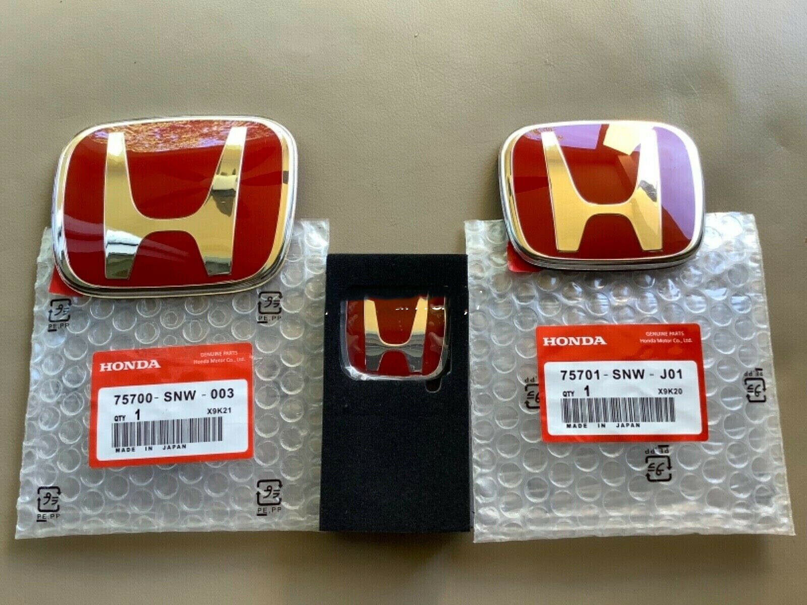 Red Front Steering Rear Emblem Fit For 2006-2015 Honda Civic Sedan SI LX SEDAN