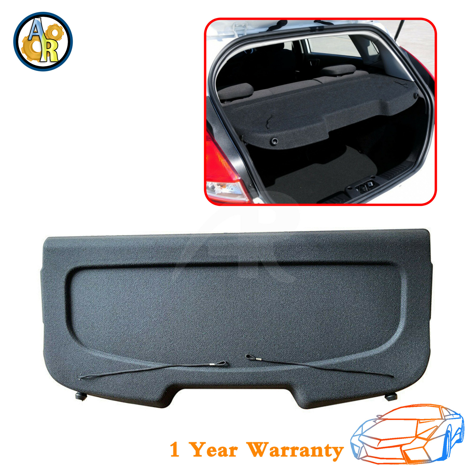 Rear Package Tray Trim For 2011-2018 Ford Fiesta Hatchback S SE ST 1.6L