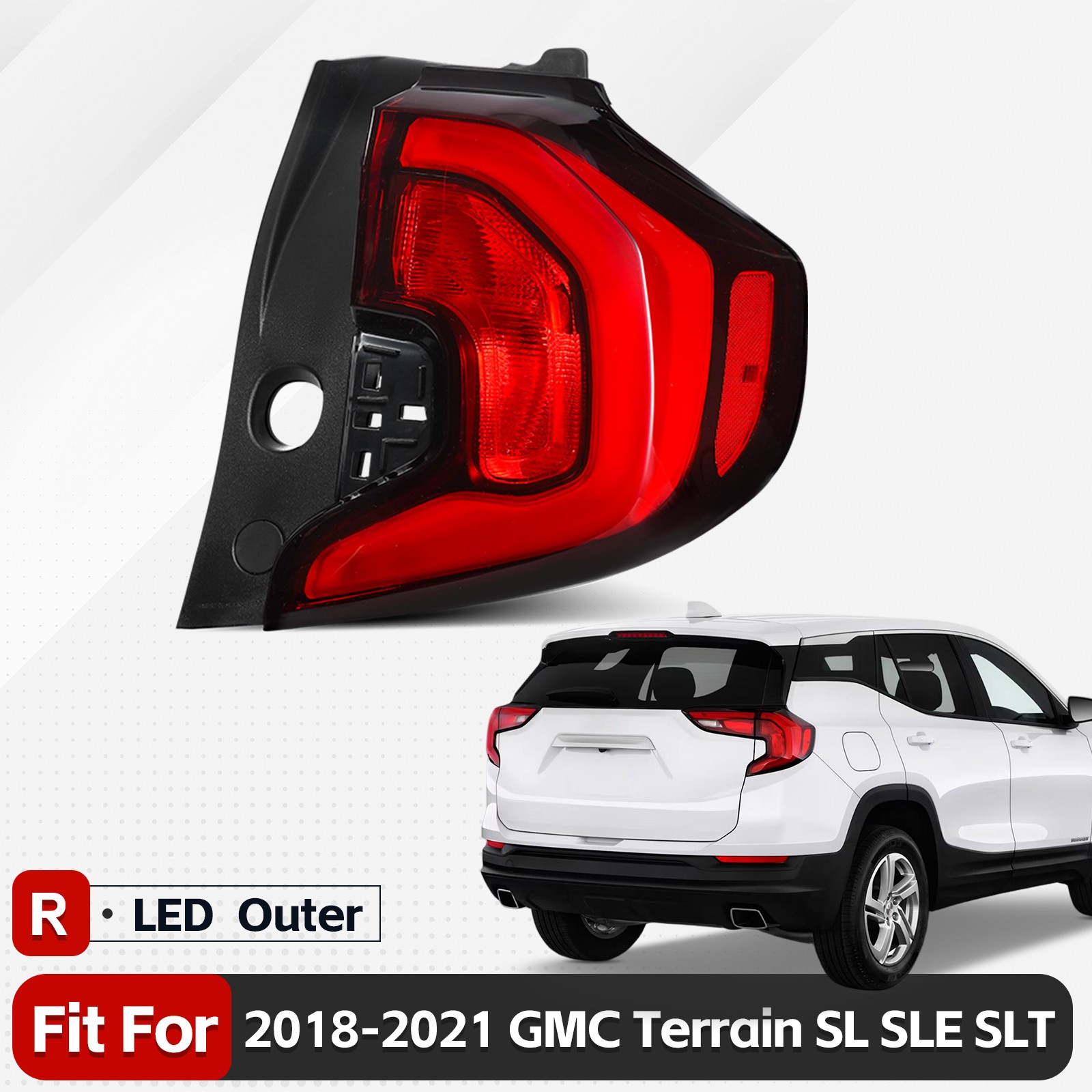 For 2018-2021 GMC Terrain SLE SLT Outer LED Tail Light Right Passenger 84379498