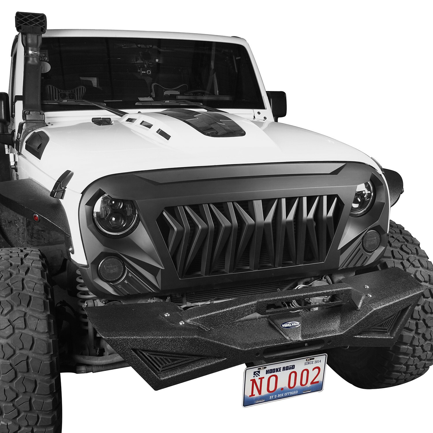 Shark Grille Matte Black Replacement Grill ABS For 2007-2018 Jeep Wrangler JK