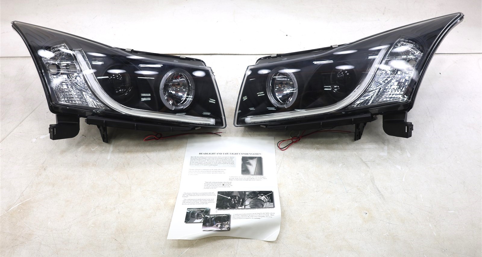 NEW Spyder LED DRL Projector Headlight Set Black 5074164 Chevrolet Cruze 11-14