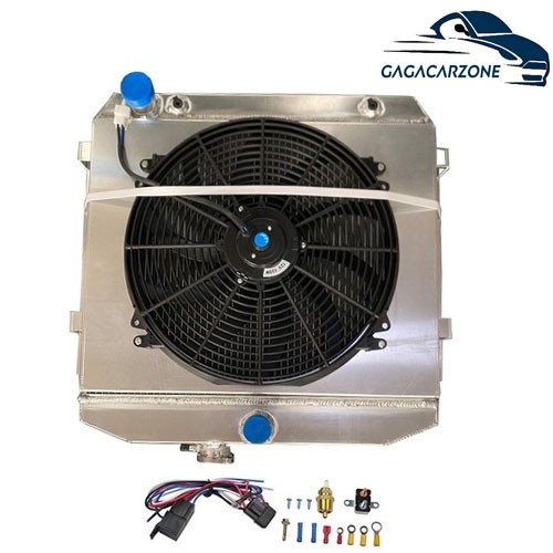 3 Row Aluminum Radiator+Fan Shroud+Relay For 1955-1957 Chevy 150/210/Bel Air