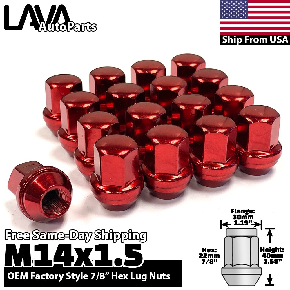 20x Red 14x1.5 Lug Nut Fit Ford Edge Mustang Explorer MKX Nautilus Stock Rim