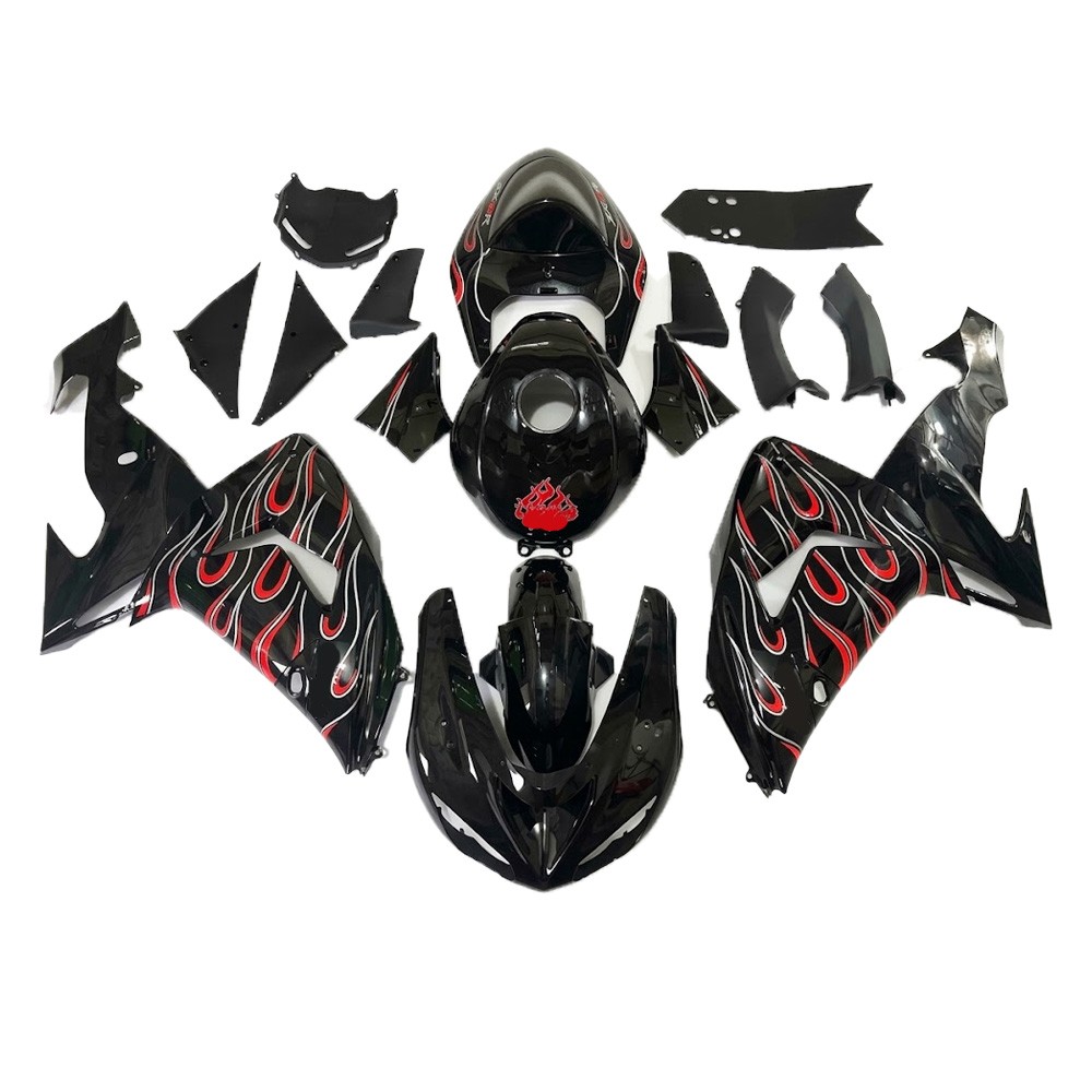NT Injection Black Red ABS Fairing Fit for ZX10R 2006 2007 a070