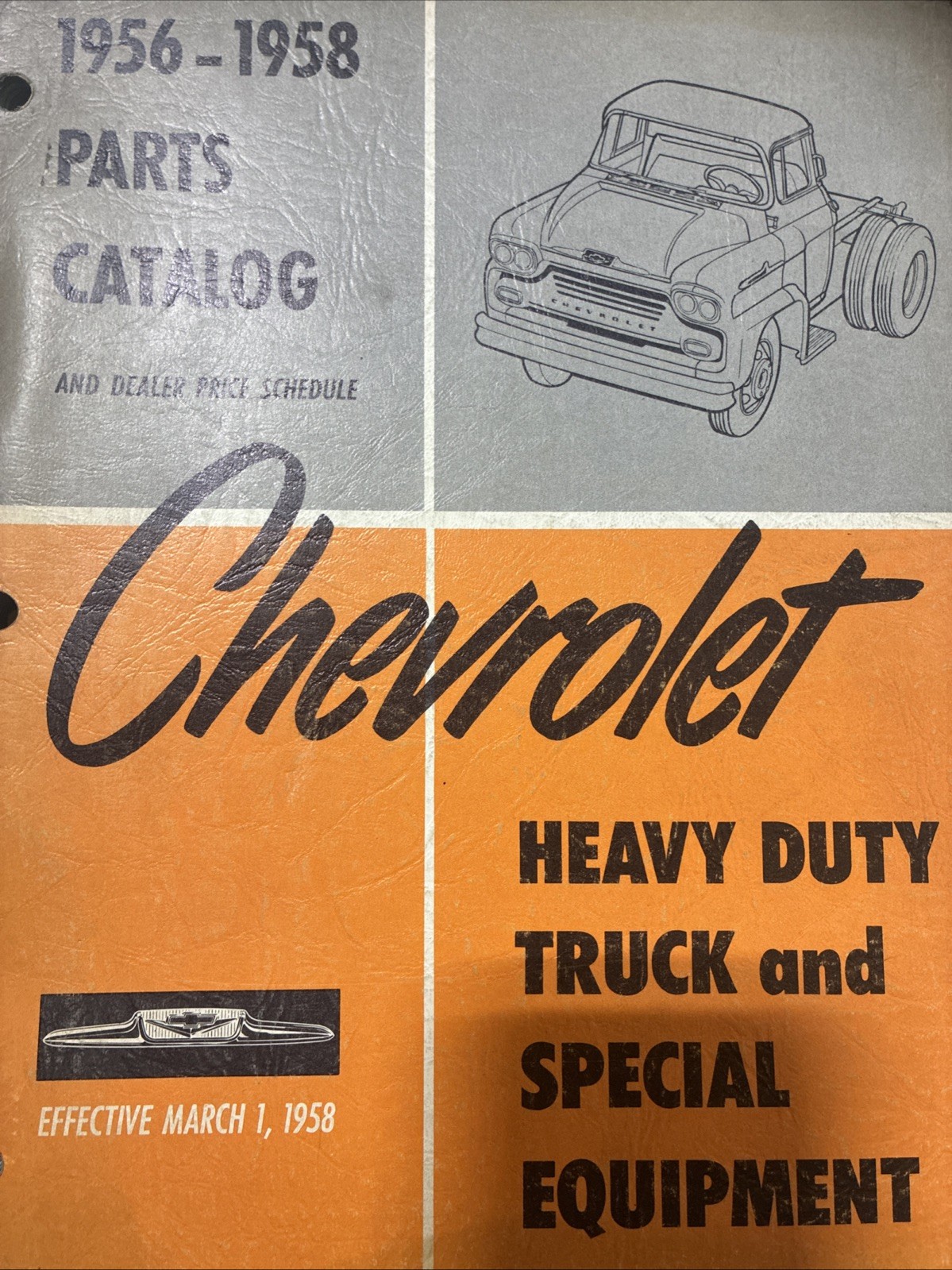 1956 - 1958 CHEVROLET HEAVY DUTY TRUCK AND SPECIAL EQUIPMENT PARTS CATALOG BOOK 1956 - 1958 CHEVROLET HEAVY DUTY TRUCK AND SPECIAL EQUIPMENT PARTS CATALOG BOOK