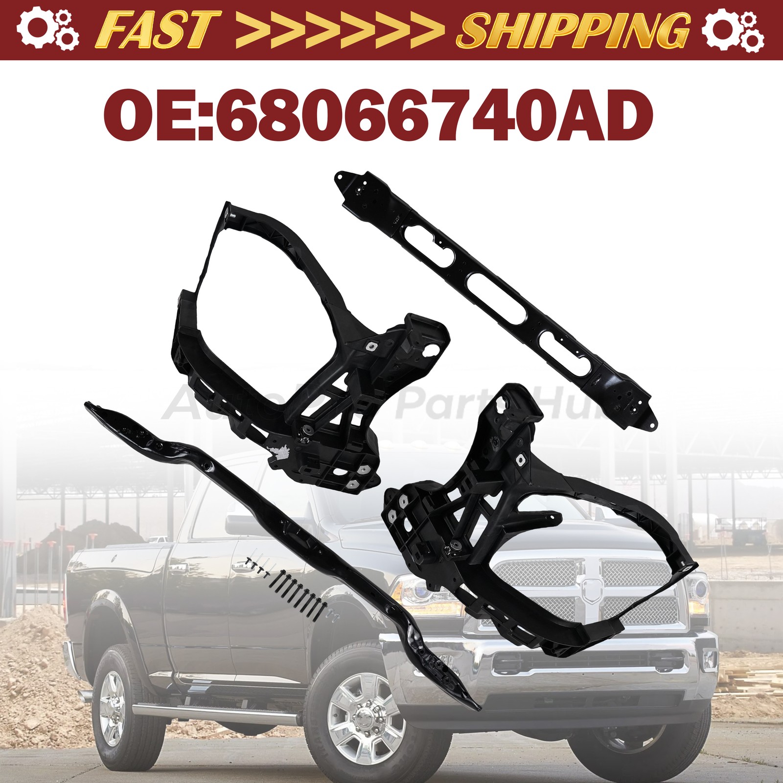 NEW 68066740AD For 2010-2012 Dodge Ram 2500 3500 Core Radiator Support Assembly