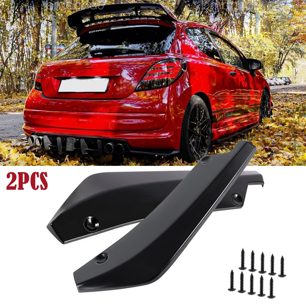 Black Rear Bumper Splitter Spoiler Diffuser Canard For Peugeot 207 2008-2014
