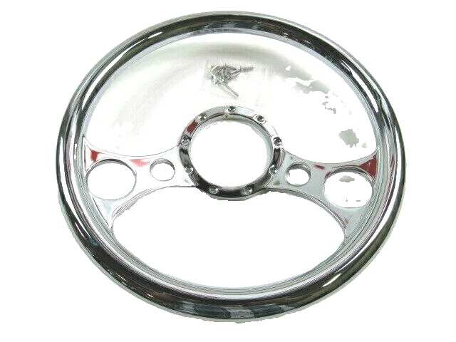 Universal 14'' Aluminum Steering Wheel No Wrap Chrome (9 Hole) S82014F