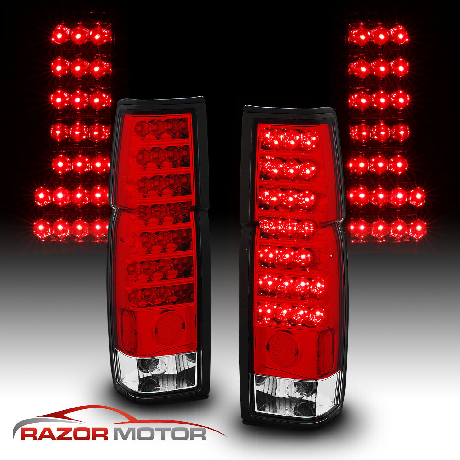 1986-97 Red Clear LED Back Tail Lights Pair For D21 Hardbody Pickup