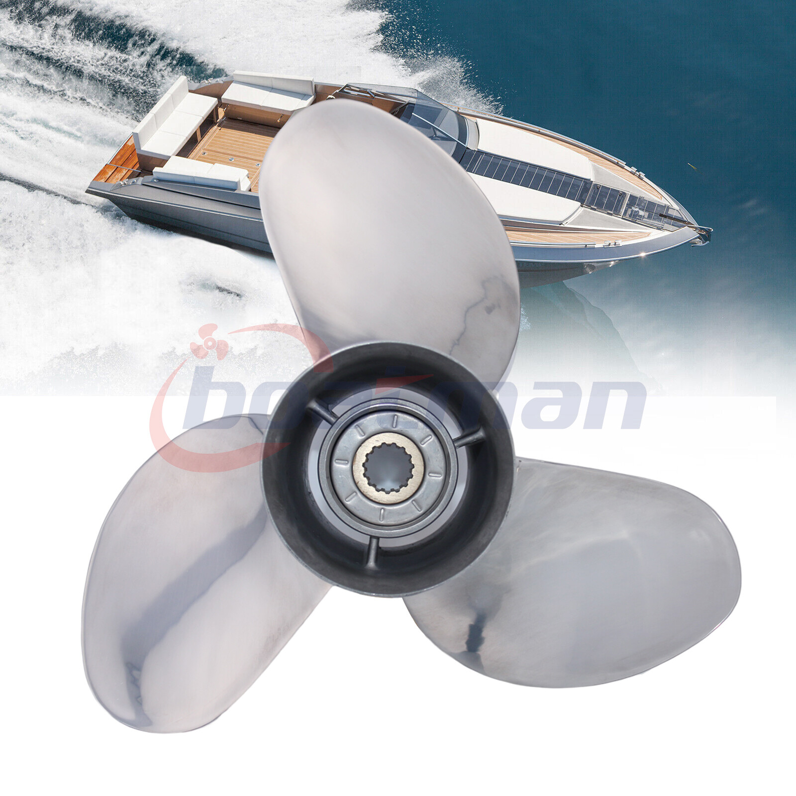 Stainless Steel Propeller 14x17 Fit Suzuki Outboard Motor DFA 50-140 HP 15 Tooth Stainless Steel Propeller 14x17 Fit Suzuki Outboard Motor DFA 50-140 HP 15 Tooth