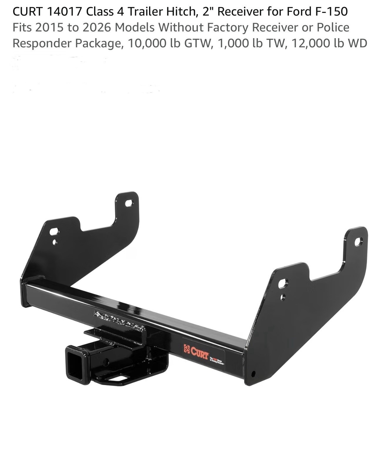 New Curt 2” Trailer Hitch for 2015 to 2026 F-150 New Curt 2” Trailer Hitch for 2015 to 2026 F-150