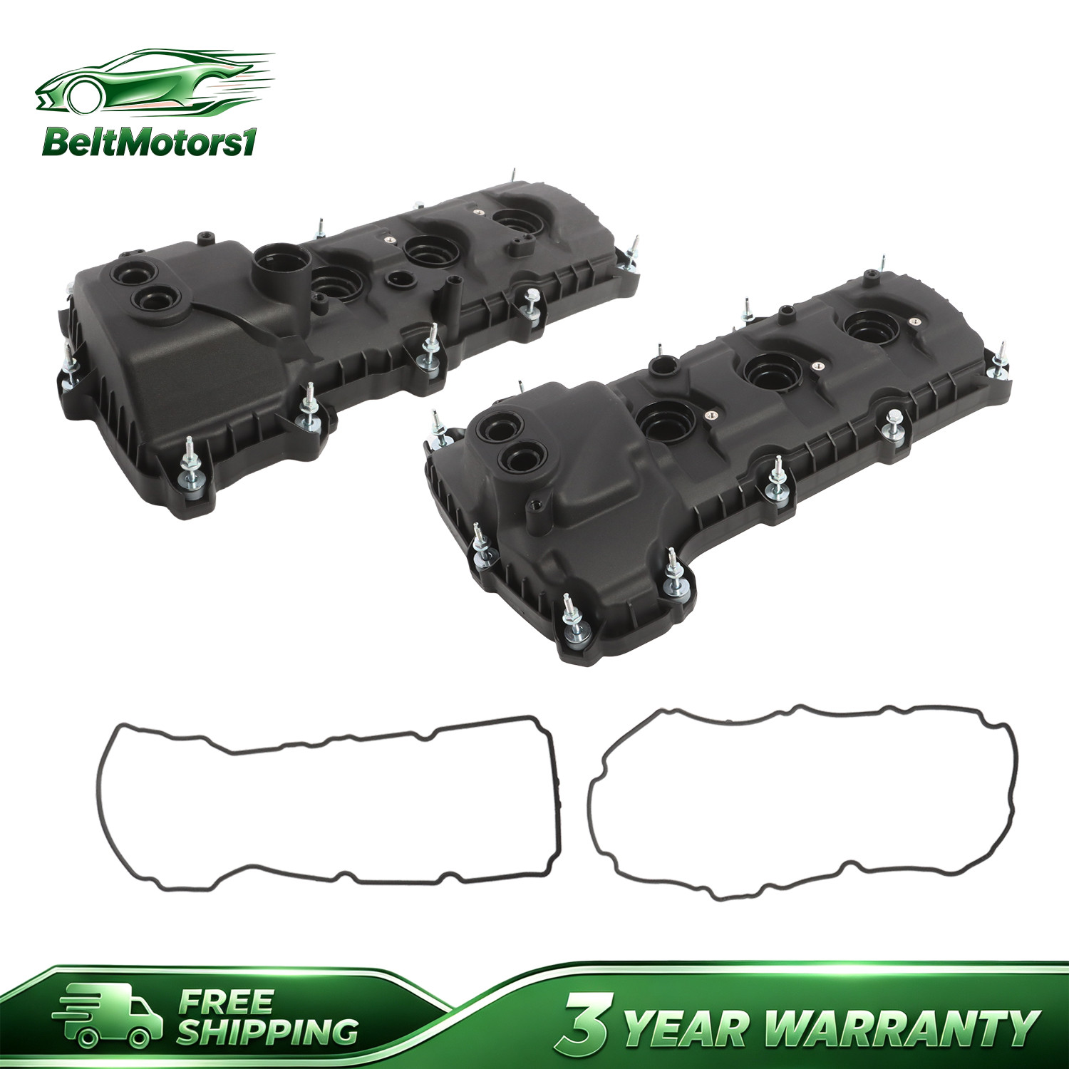 Pair Left & Right Engine Valve Covers For 2011-2019 Ford F-150 Taurus 3.5L 3.7L