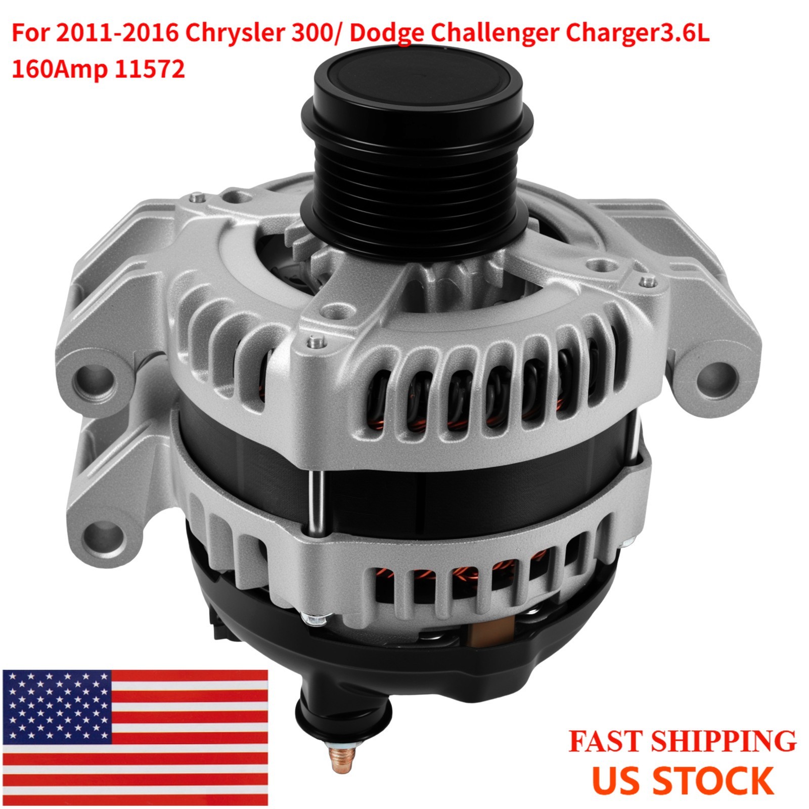 Alternator OEM 11572 for Jeep Grand Cherokee Chrysler Dodge 160A 12V CW 6-Groove