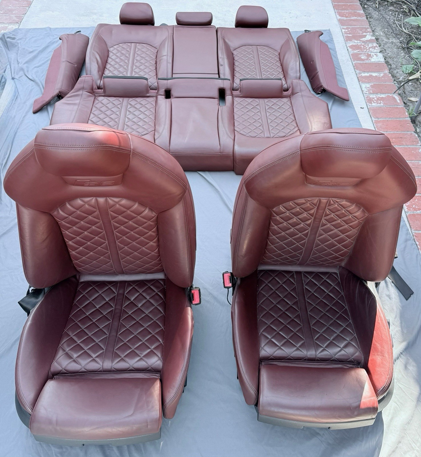 2017 Audi S6 Complete Seat Front Rear Leather Red OEM * LOCAL PICK-UP ONLY *
