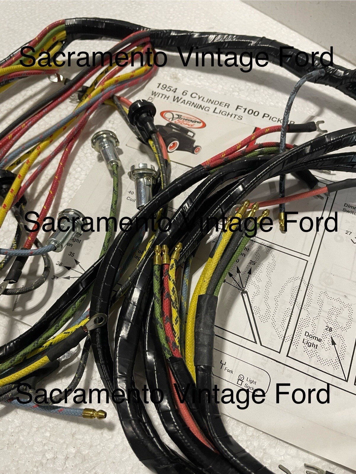 1954 Ford 6 Cylinder F100 Pickup Truck Wire Harness Under Dash Cowl Wiring USA