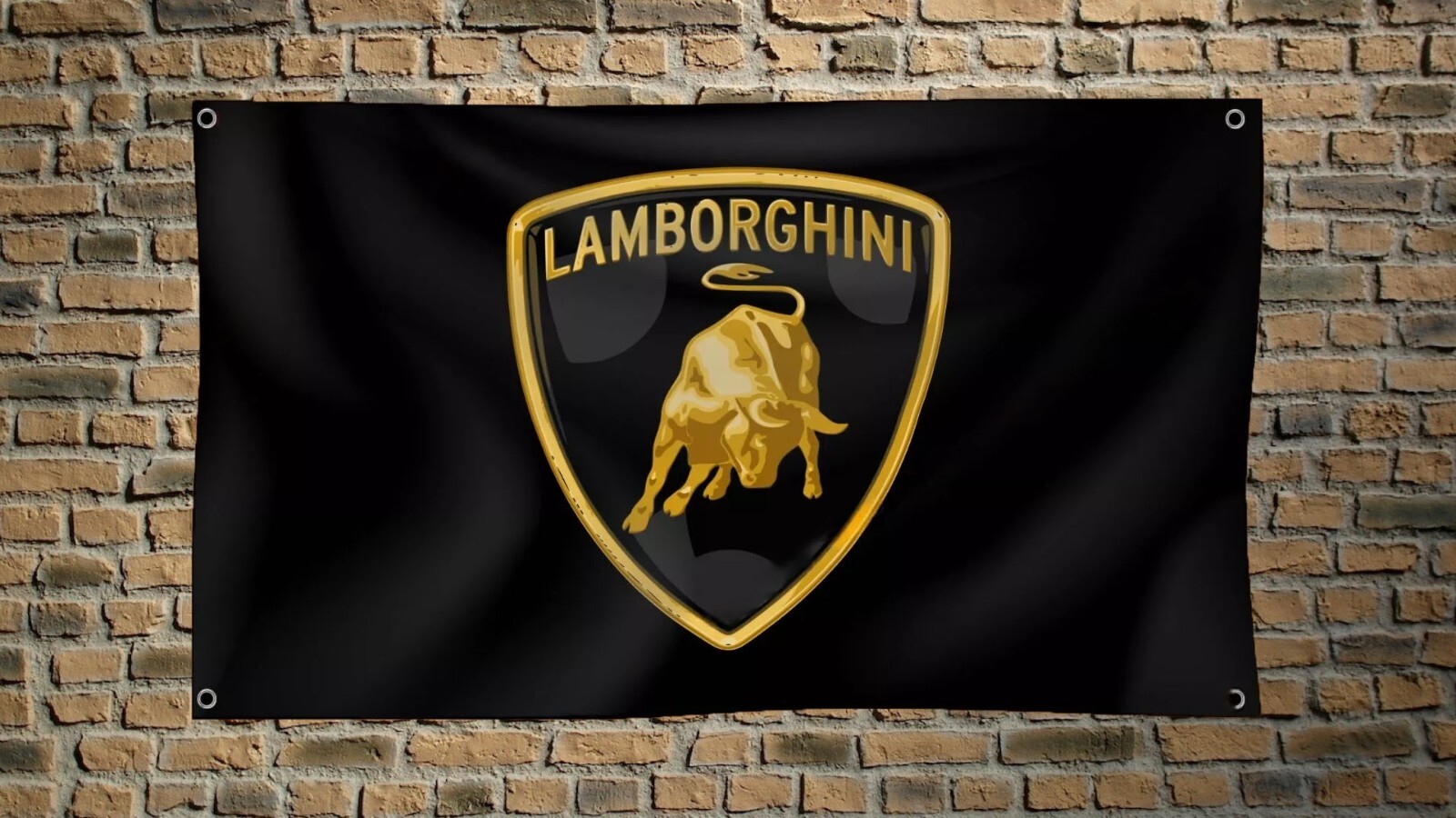 Lamborghini 3x5 FT Flag Car Racing Black Banner for Garage Man Cave Wall Decore