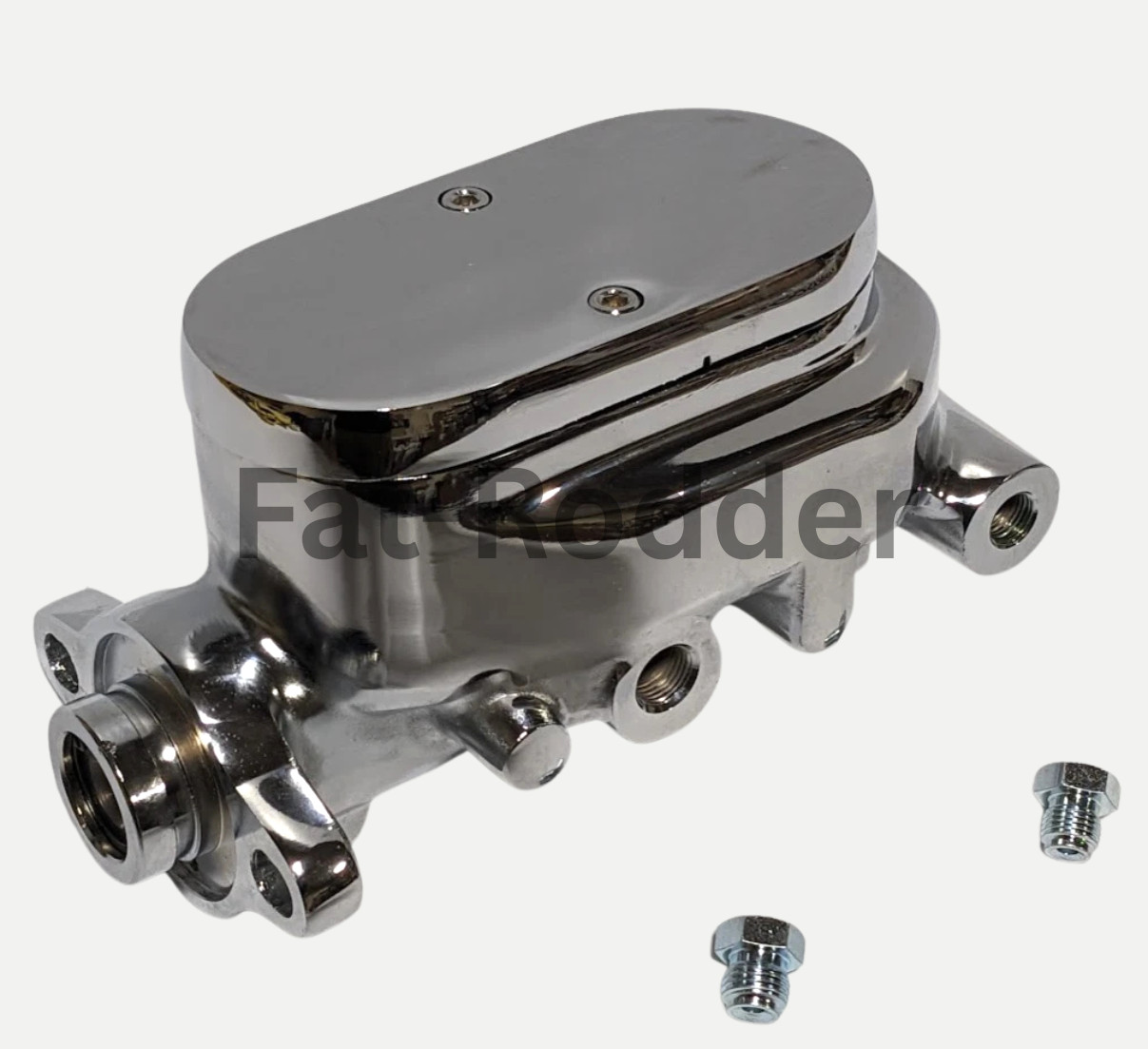 Universal CHROME Smooth Top Brake Master Cylinder Street Rod GM Chevy DISPLAY