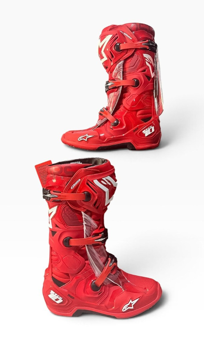 Alpinestars Tech 10 Boots, High-Performance Motocross Boots, CE-Certified 10 Red