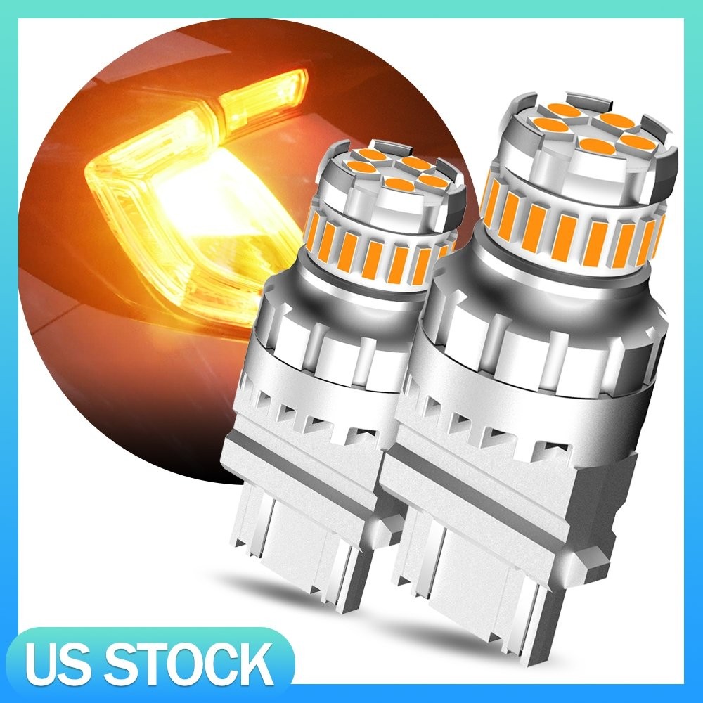 2PCS 3157/3156/3056/3456/4156 LED Turn Signal Light Bulbs Amber Canbus Ready