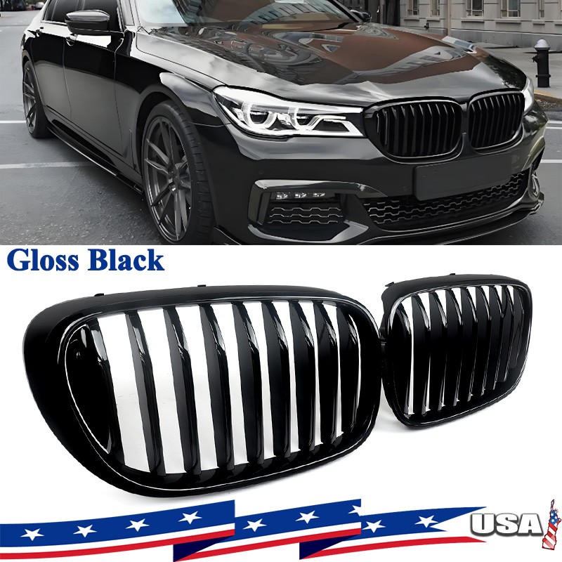 For 2016-2019 BMW 7-Series G11 G12 740i 750i Front Kidney Grille Gloss Black NEW