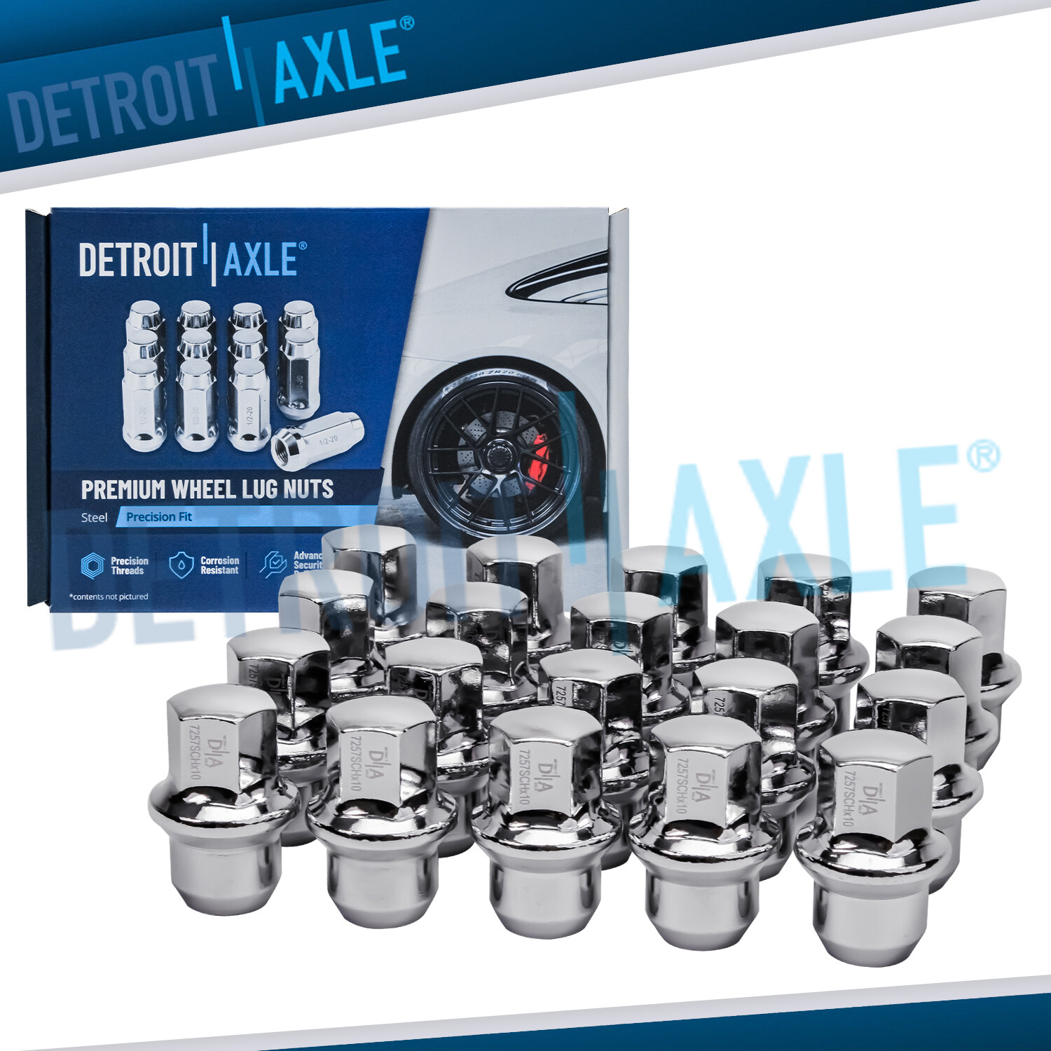 20pc Chrome 12x1.5 Wheel Lug Nuts for VW Routan Chrysler Town & Country Ram C/V