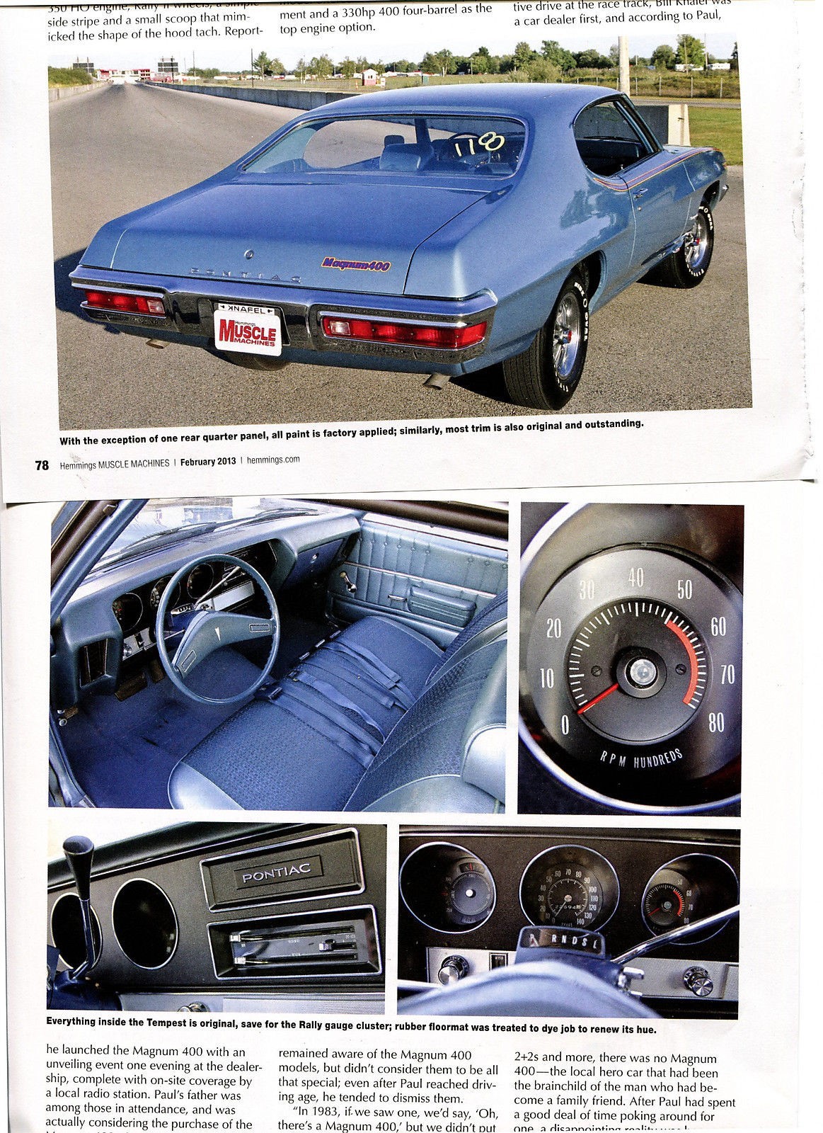 1970 PONTIAC TEMPEST MAGNUM 400 MODS 6 page Color Article