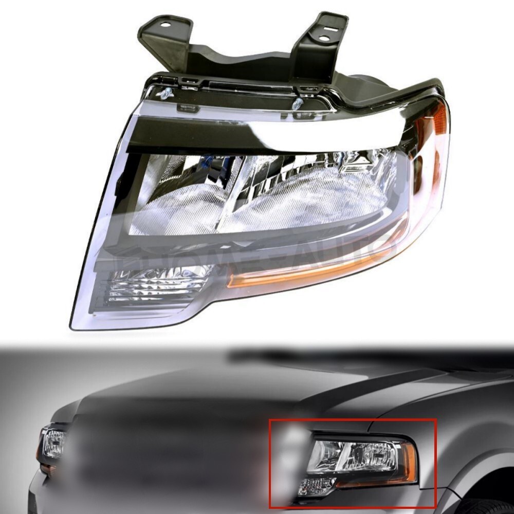 For 2015-17 Ford Expedition Black Housing Left Driver Side Headlight