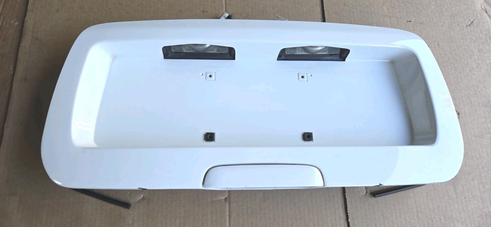 2002-2009 chevrolet Trailblazer Rear Hatch License Plate Holder Trim White OEM.