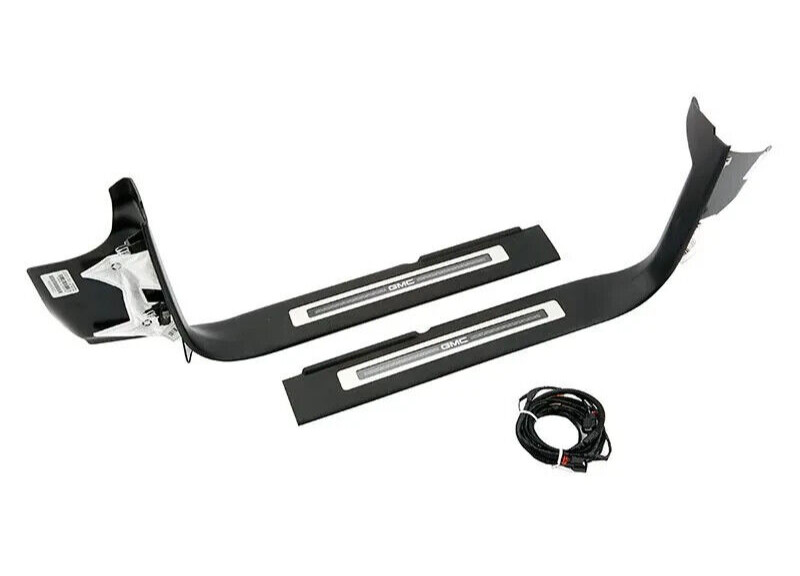 OEM Illuminated Front Sill Plates Pair In Black 2015-2020 GMC Yukon 22933517