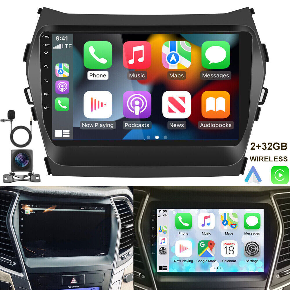 For Hyundai Santa FE 2013-2018 Apple CarPlay Android Auto Android 15.0 Car Radio
