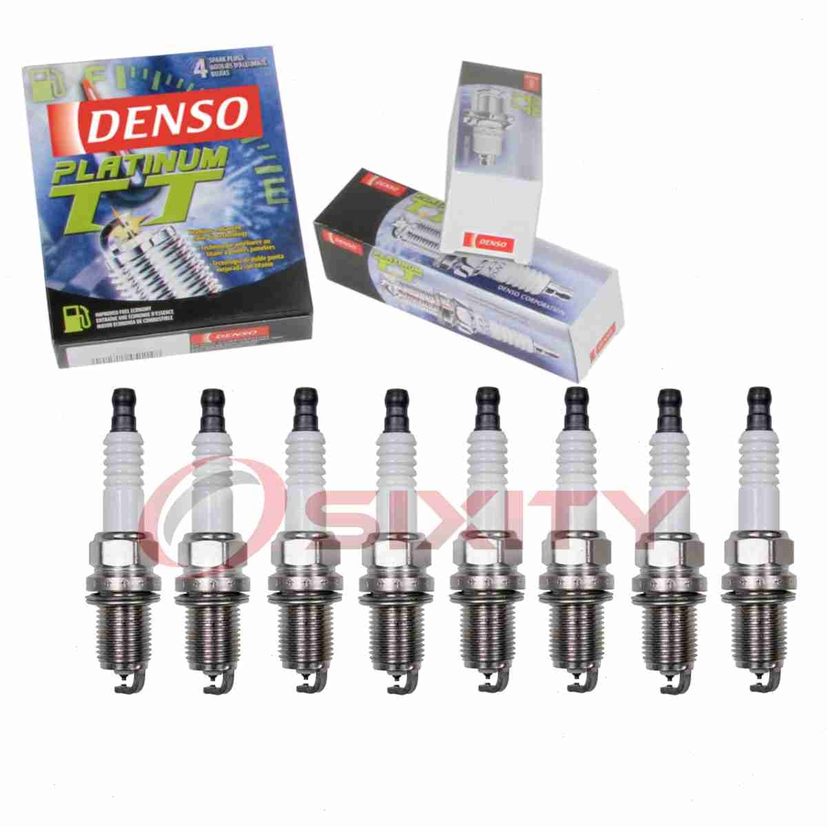 8 pc Denso Platinum TT Spark Plugs for 2001-2009 Toyota Sequoia 4.7L V8 ch