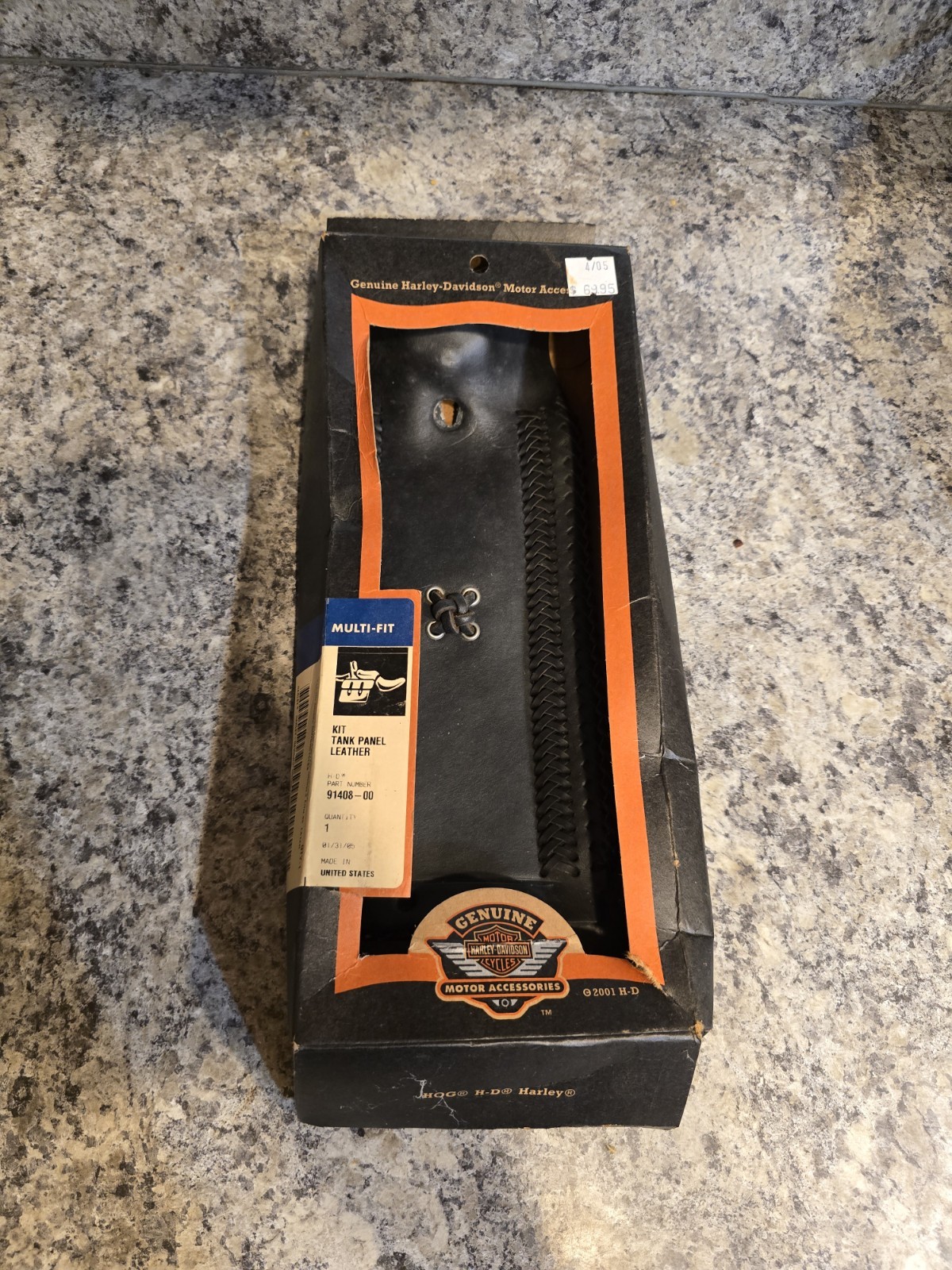New NOS Vintage Harley-Davidson Braided Black Leather Fuel Tank Panel Tank Bib New NOS Vintage Harley-Davidson Braided Black Leather Fuel Tank Panel Tank Bib