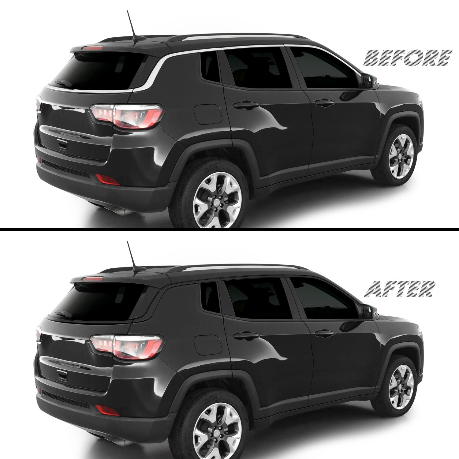 Chrome Delete Blackout Vinyl for 2017-25 Jeep Compass Window Trim