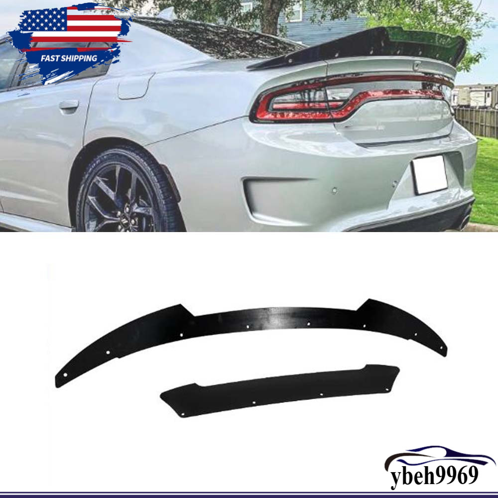 Fit 2015-23 Dodge Charger SRT Rear Spoiler Trunk Wing Glossy Blk w/RivNut Tool