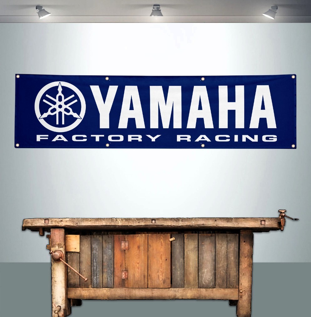 YAMAHA FACTORY RACING 2\' X 8\' BANNER FLAG