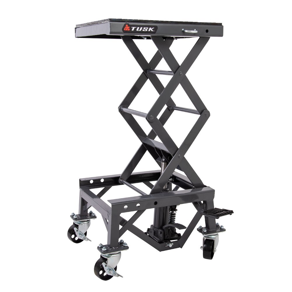 Tusk Scissor Lift Stand Adjustable, Supports 300 lb, Dirt Bike, ATV & UTV