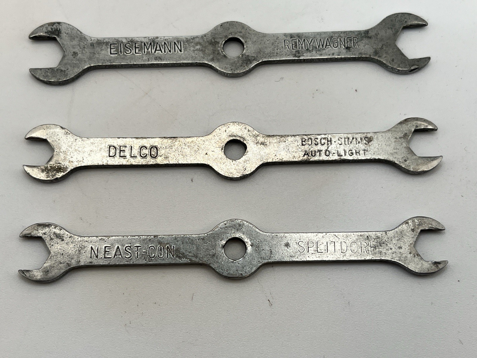 3 Vintage Ignition Wrenches Delco Bosch Autolite Eisemann Splitdorf Magneto Tool
