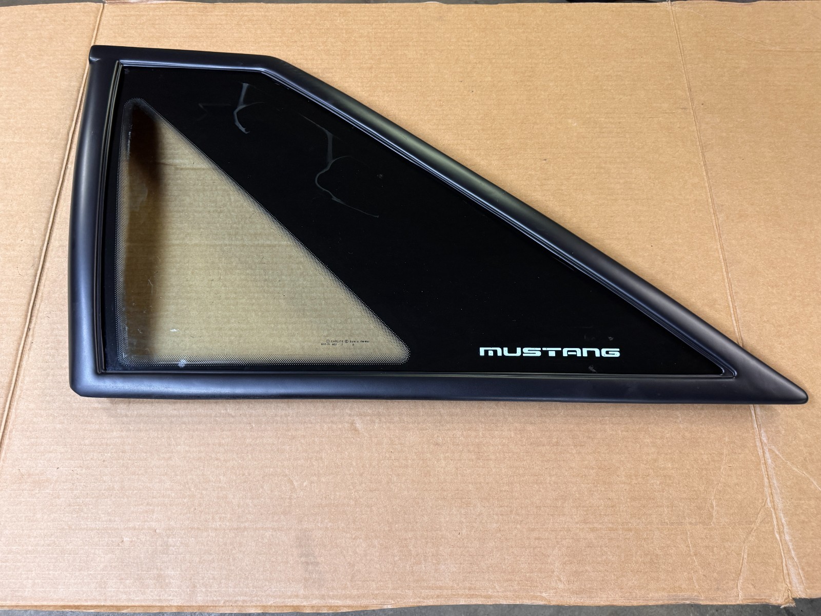 87-93 Ford Mustang Quarter Window Glass DRIVERS Side HATCHBACK OEM Carlite GT LX