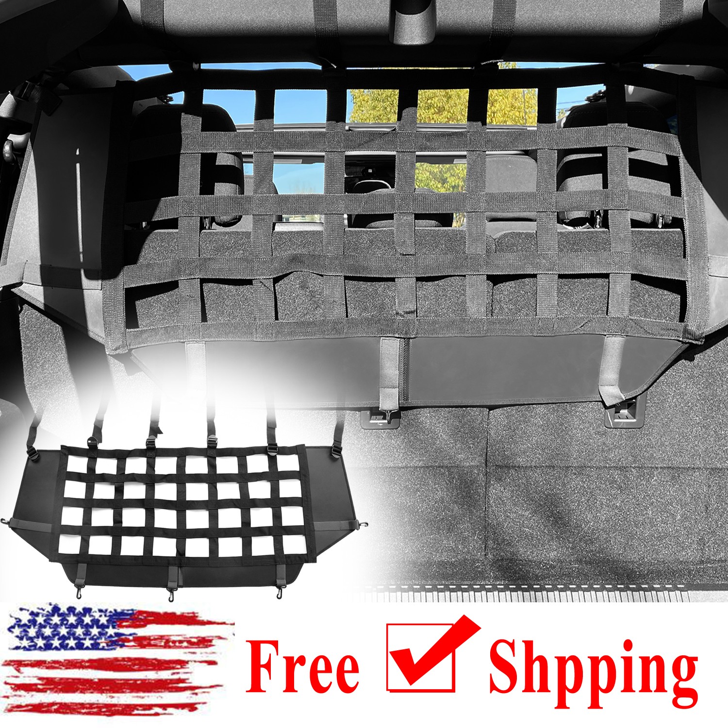 1X Car Dog Pet Cargo Trunk Isolation Barrier Net For Ford Bronco 2021+ 4Door