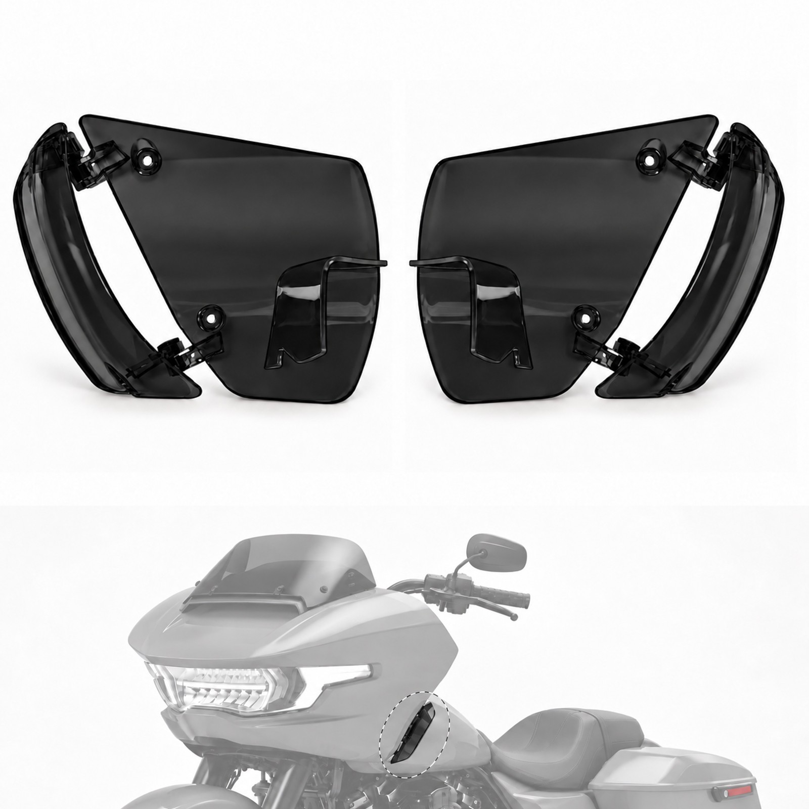 Side Wings Wind Air Deflector Fairing for harley Road Glide CVO 2024-2006