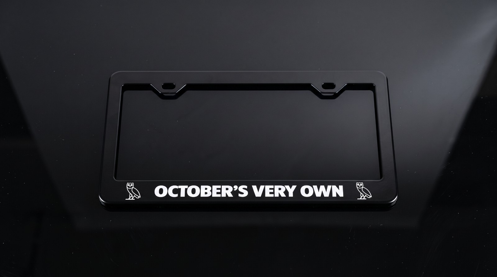 October\'s Very Own OVO License Plate Frame - Black PREMIUM Smooth Metal October\'s Very Own OVO License Plate Frame - Black PREMIUM Smooth Metal