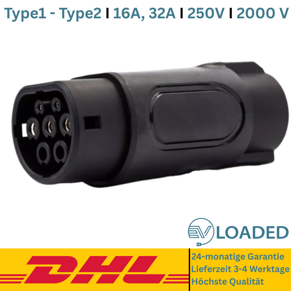 Type 1 - Type 2 Adapter (For Machines With Type 2 Plug)