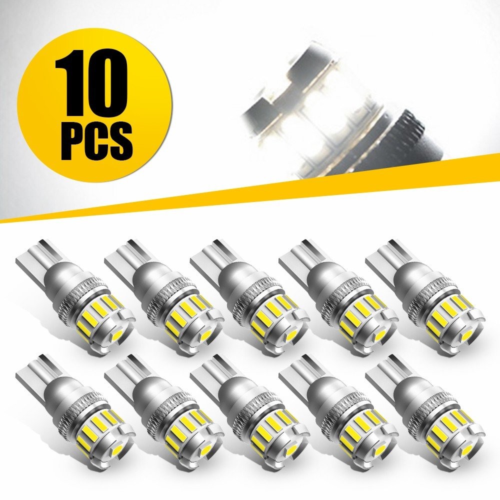10Pcs T10 13SMD Wedge W5W 2825 158 192 168 194 Car Super White LED Light Bulbs