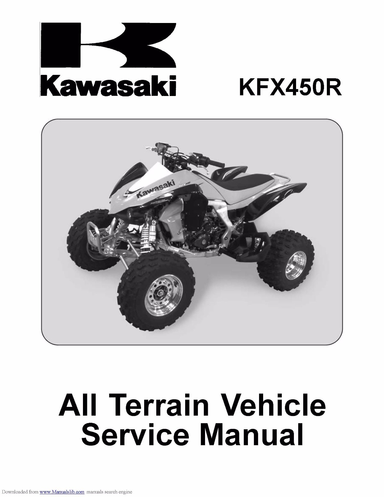 Kawasaki service workshop shop repair manual 2008 & 2009 KFX450R.