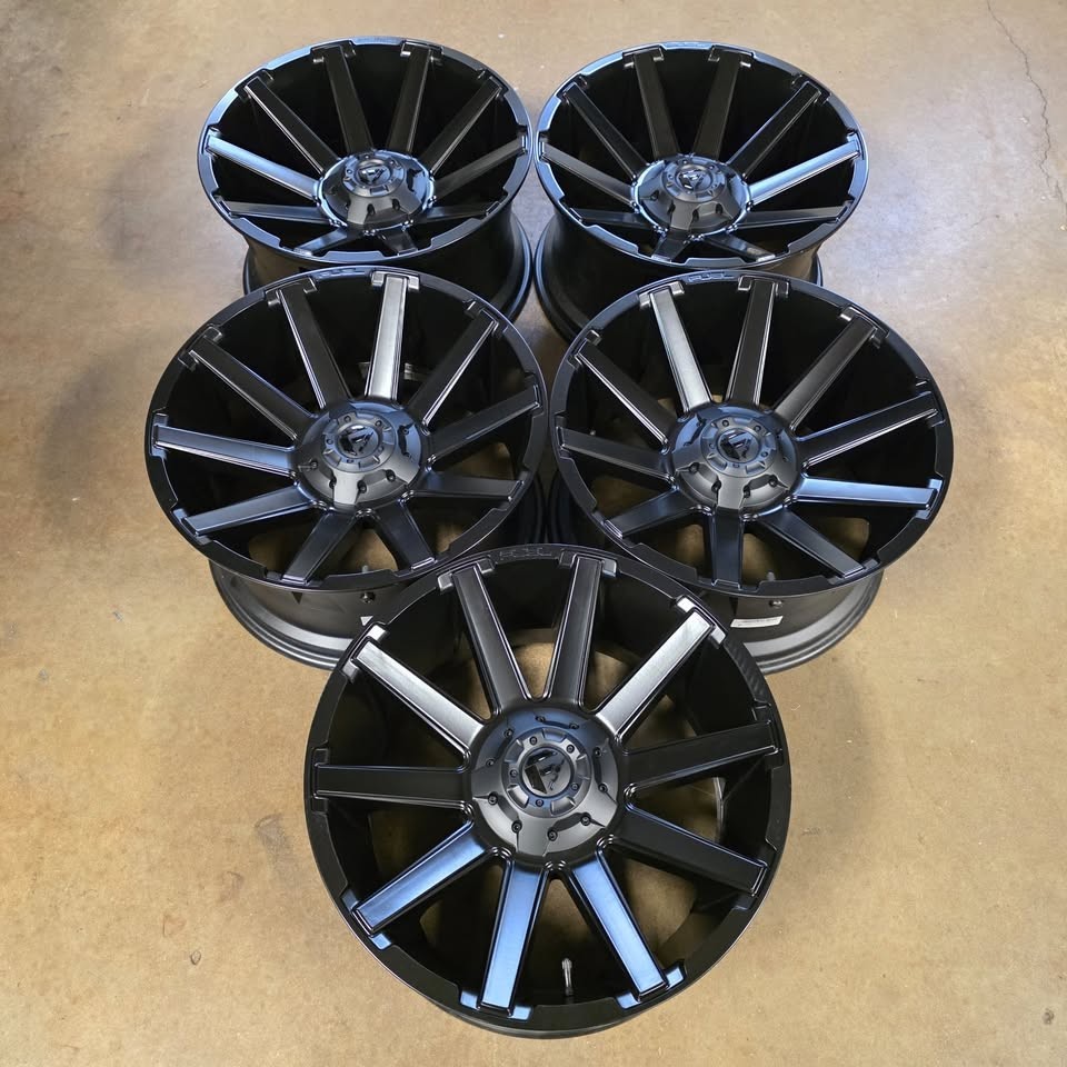 5 - 20x10 FUEL CONTRA MATTE BLACK 10 SPOKE WHEELS D437 5x150 & 5x139.7 5 - 20x10 FUEL CONTRA MATTE BLACK 10 SPOKE WHEELS D437 5x150 & 5x139.7